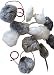 Real Rabbit Fur Pom Pom Ball and Mouse Cat Toy Bundle 12 pieces Color Vary