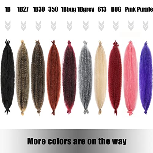 Grey Springy Afro Twist Hair 24 Inch 6 Packs Pre-Separated Kinky Marley Twist Braiding Hair Soft Pre-Fluffed Synthetic Crochet Hair Extensions For Spring Passion Twists Faux Butterfly Locs #TOP3
