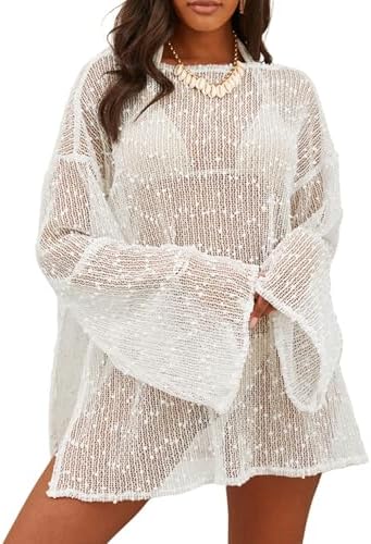 Lilosy Sexy Crochet Sheer Kaftan Caftan Beach Dress Bathing Suit ...