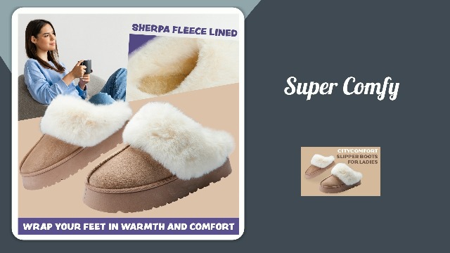 CityComfort Pantofole Donna Invernali A Stivaletto – Morbide, Antiscivolo, Con Memory Foam E Fodera In Pelliccia Sintetica (Tante Taglie E Colori) - 6