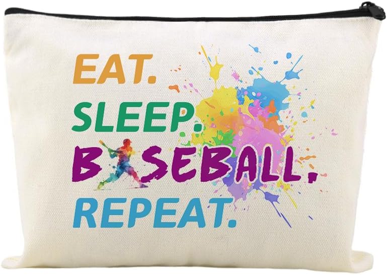 Necessaire Sudaporn com zíper, estampa Baseball, modelo bag1, 1 unidade