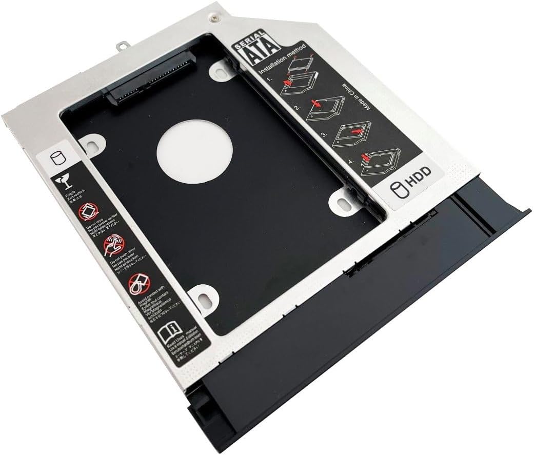 2nd HDD SSD Hard Drive Optical Caddy Frame Adapter for Lenovo YangTian V110-15ISK V110-15IKB with Bezel Front Panel Faceplate Metal Bracket Holder