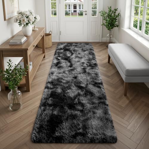 Deerhoo Dark Grey Fluffy Rug
