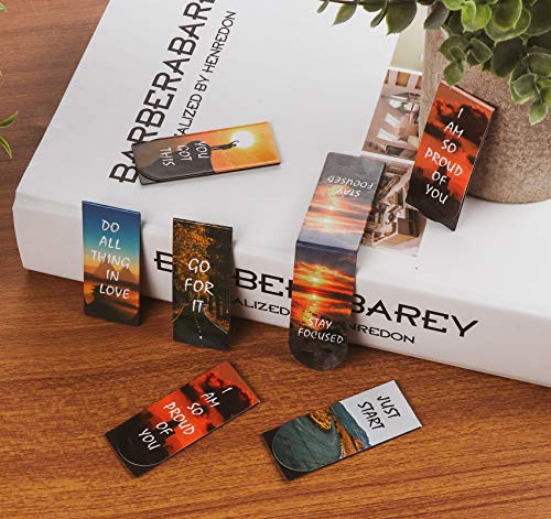 Magnetic Bookmarks,46Pcs Inspirational Slogan Nature Scenery Pattern Bookmarks, Encourage Yourself Book Mark For Book Lovers,Women, Man, Kids,Gift, Tudents, Teachers, School, Home(2.4 X 1 Inch) #TOP6