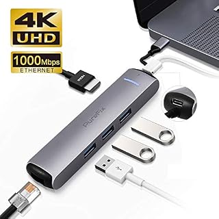 PureFix USB C Hub Adapter Dongle for MacBook Pro 2016/2017/2018, MacBook Air 2018