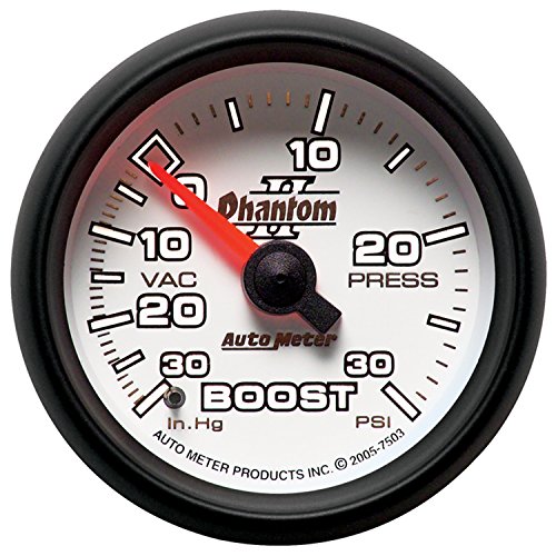 Image of Auto Meter 7503 Phantom II 2-1 /16 inch 30 in. Hg /30 PSI Mechanical Vacuum /Boost Gauge