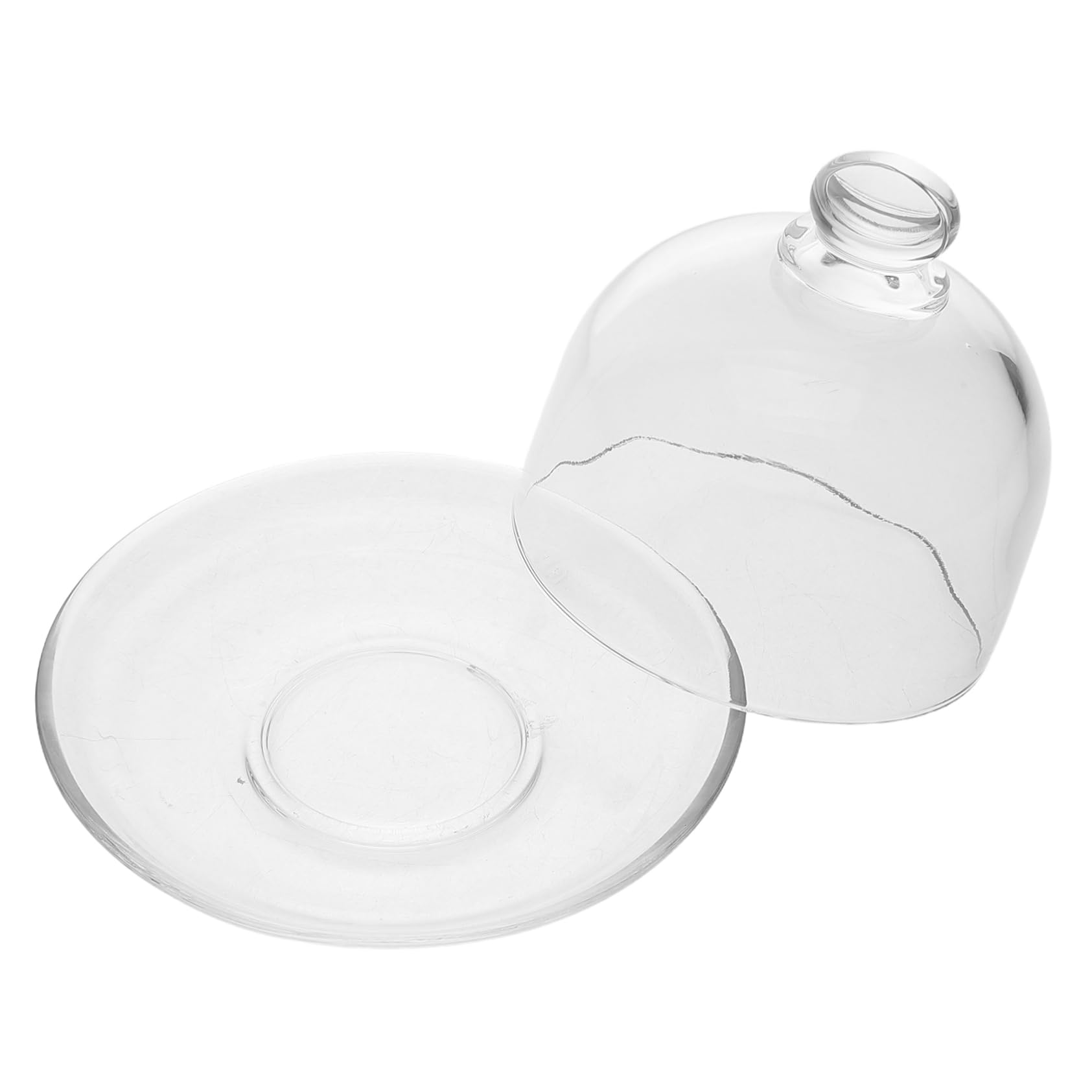 Plateau avec couvercle transparent en verre PRETYZOOM pour gâteaux et fruits