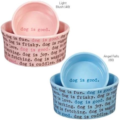DogIsGood DI2786 05 48 Dogism Dish Bowl, Light Blush, 14-Ounce