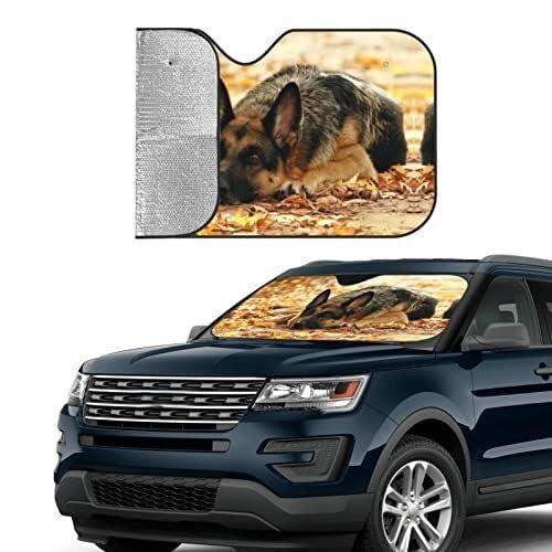 Parasole per parabrezza auto a di pastore tedesco, protezione dai raggi UV per un veicolo fresco Tendine