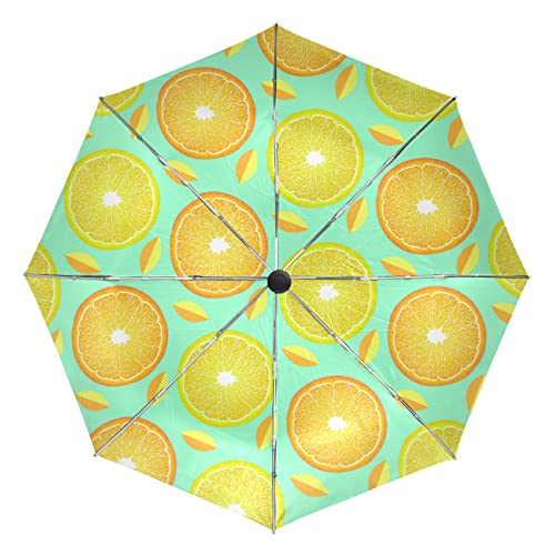 Parapluie automatique citron orange Vnurnrn pliant anti-UV