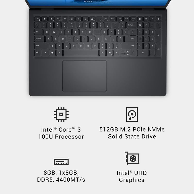 Image of Dell 15 DC15250 FHD Laptop 120Hz 16GB DDR5 1TB SSD Intel Core 3 100U