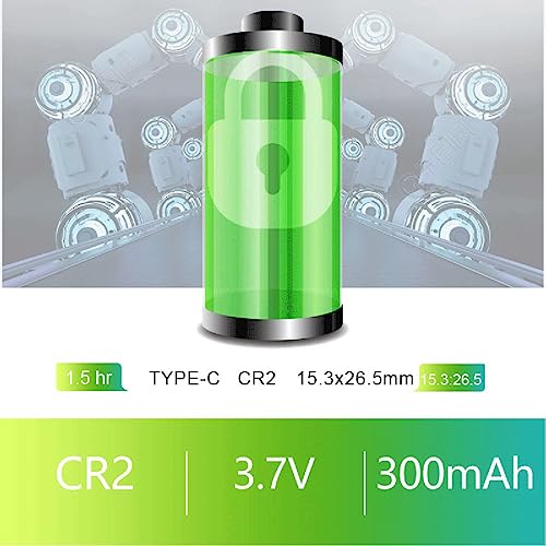 Lankoo Usb Cr2 Lithium Ion Rechargeable Battery, High Capacity 3.7V 300Mah Rechargeable Rcr2 Cr15H270 15270 Battery, 1.5 H Fast Charge, 1200 Cycle With Type C Port Cable, Constant Output,4-Pack #TOP4