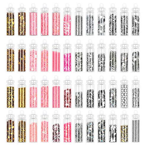 image for Hiroumer 48 Bottles 10800pcs Nail Art Rhinestones Nail Crystal Gems Na