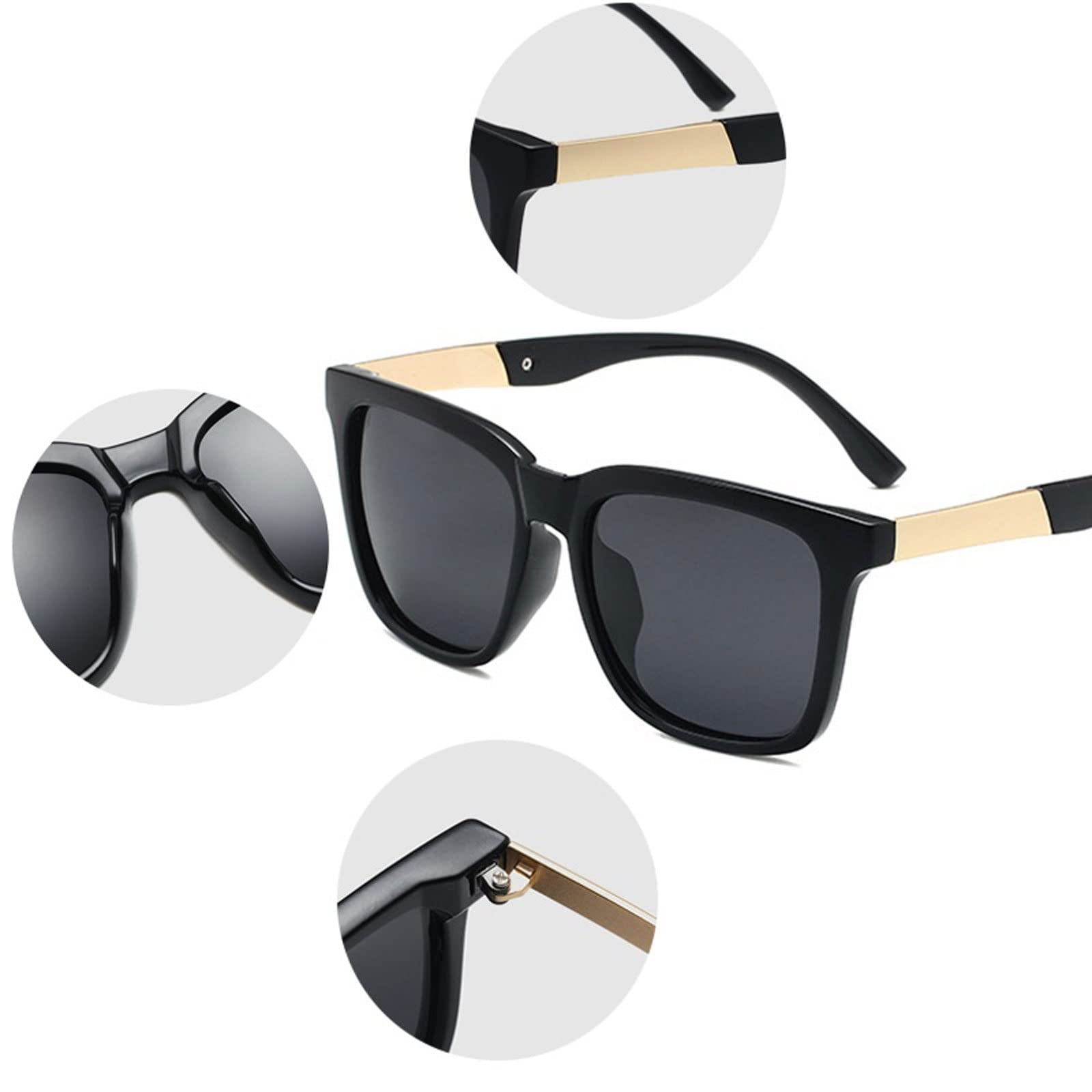 DieffematicMJ Okulary przeciwsłoneczne Klasyczny kwadratowy polaryzowane okulary przeciwsłoneczne Mężczyźni Retro Duże męskie Okulary przeciwsłoneczne Vintage Kierowcy Odcienie Moda Podróżowanie Okula