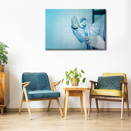 Image of TUMOVO 1 Pieces Clinical Laboratory Black and White Wall Art Medical Artwork Wall Decor for Bedroom Medical Scientific Experiments Wall Art Print on Canvas Framed Ready to Hang (16 inch Wx24 H)