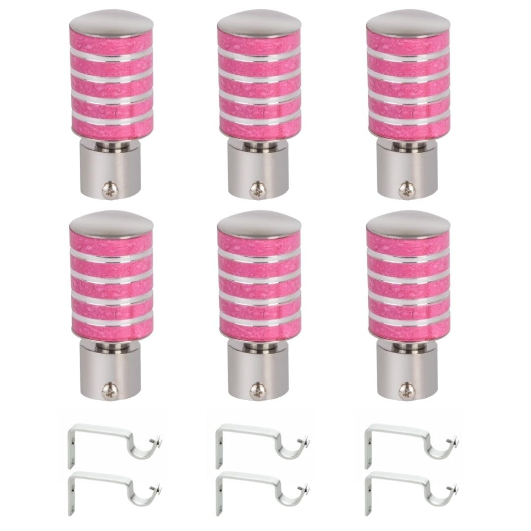 SPOTBIA® Stainless Steel Curtain Bracket Rod Pocket Finials Designer Door and Window Rod Support Fittings, Curtain Rod Holder (Pack of 6, Pink) (B0C2ZH9X73) Amazon Price History, Amazon Price Tracker