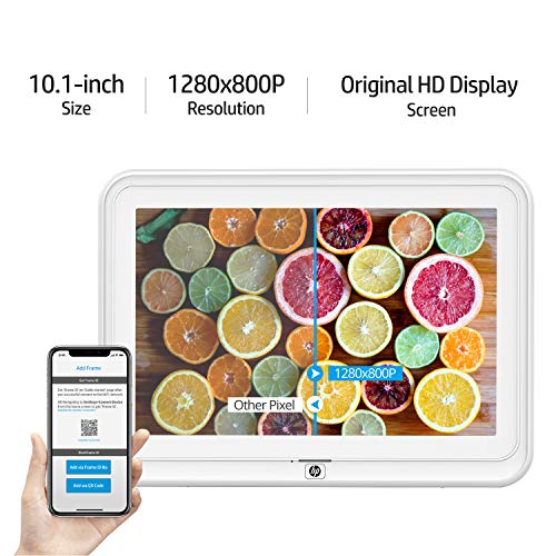 Digital Picture Frame, Hp 10.1 Inch Wifi Photo Frame, 1280X800 Hd Display, 8Gb Internal Storage, Iphone & Android App, Support Photo, Music, Calendar With Built-In Speakers - White #TOP3
