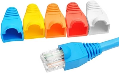 Miniatura 7 de uxcell 100 piezas de plástico suave Ethernet RJ45 conector de cable cubierta de botas