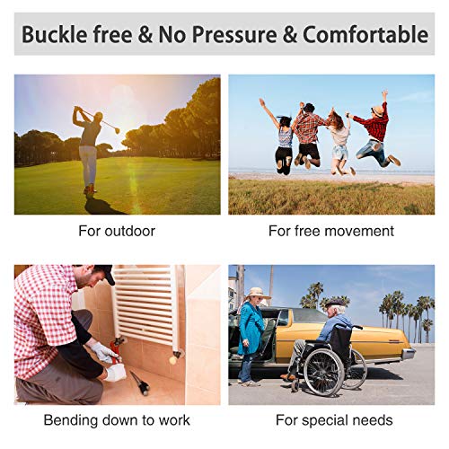 Image of No Buckle Belt for Men Black Stretch Adjustable Invisible Belts for Jeans Pants