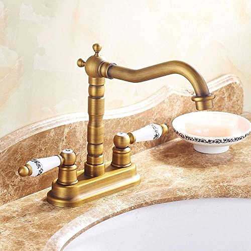 Robinet d'évier en laiton massif au fini luxueux pour vanité double eau - 4