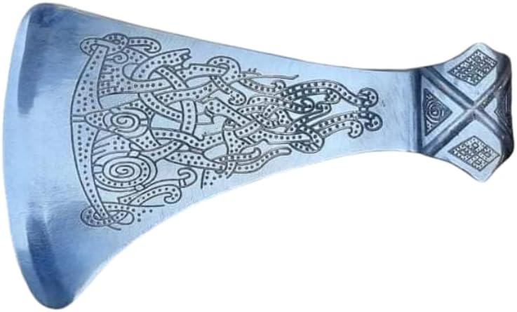 Viking Axe Blade Head Forged Camping Axe, High Carbon Steel EN 45 Sharp Blade Head Viking Bearded Nordic, Handmade Camping Axe Hatchet-Norse Axe, Tomahawk Vikings Bearded A27 Axe