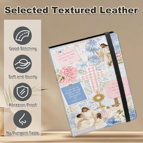 Image of Photo Album 4x6 120 Photos with Strong Elastic Band, Collage Jesus Cross | Large Capacity Premium Leather Picture Album, Portable Wallet Albums Photo Book for Family Anniversaries Wedding Baby