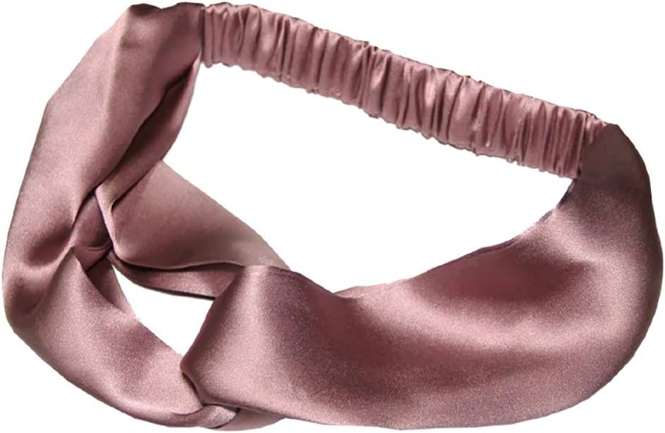 LSHARON100% Mulberry Silk Women Elastic Hair Headband Hair Accessories Turban Headbands Twisted (Pink)