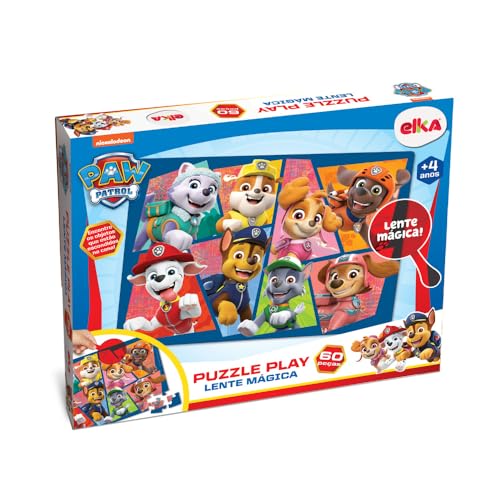 Puzzle Play 60 peças - Lente Mágica Patrulha Canina