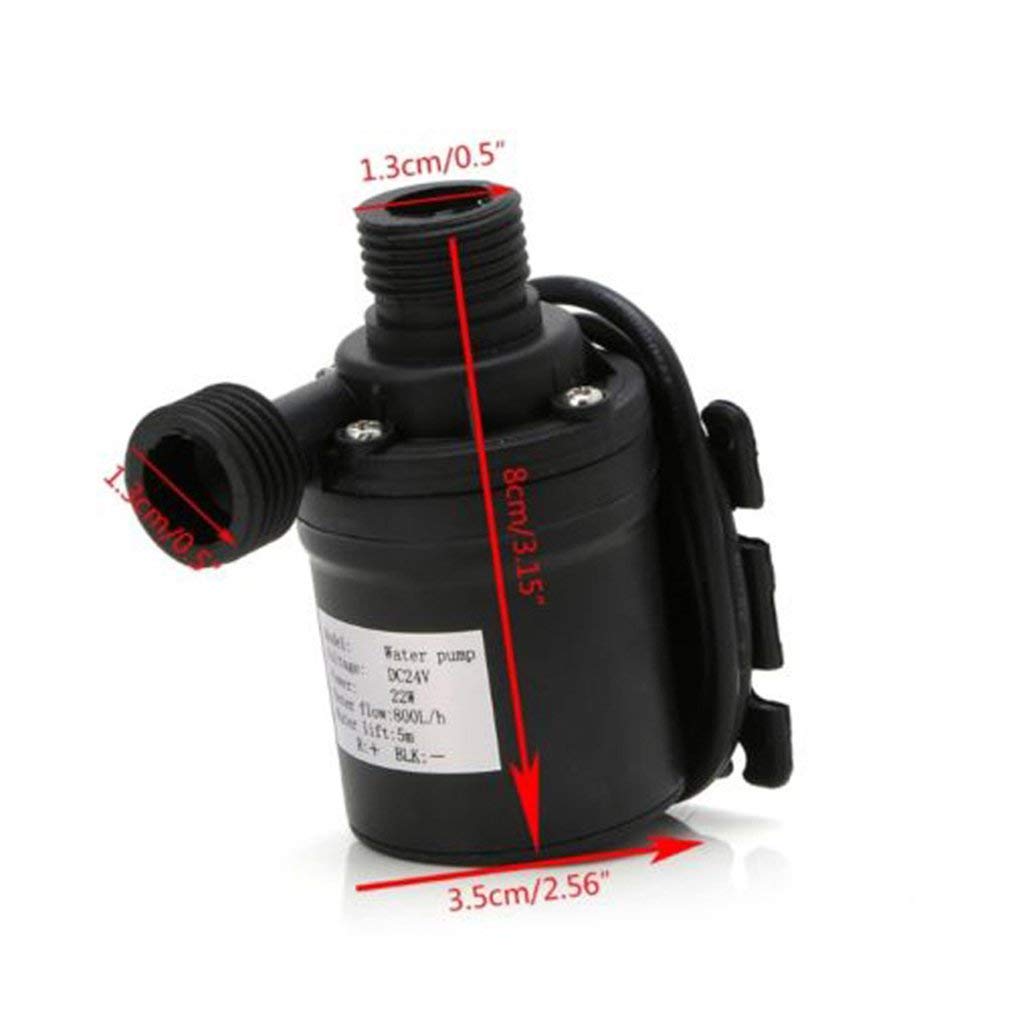 Piccola pompa sommergibile regolabile Mini DC12/24V 800L/H Motore Brushless Pompa Sommergibile for Acqua Pompe Elettriche Resistenti al Calore(12V)