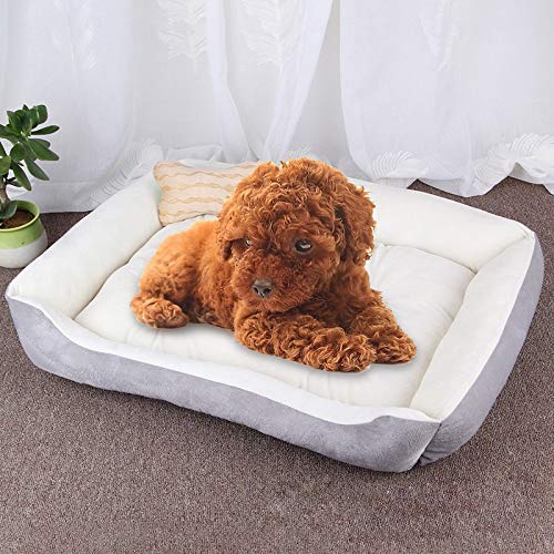 Nid pour animaux LLD tapis peluche chaud petit chien lit chat gris blanc