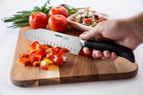 Zyliss Control Santoku Knife - Professional Kitchen Cutlery - Premium German Steel, 7-inch