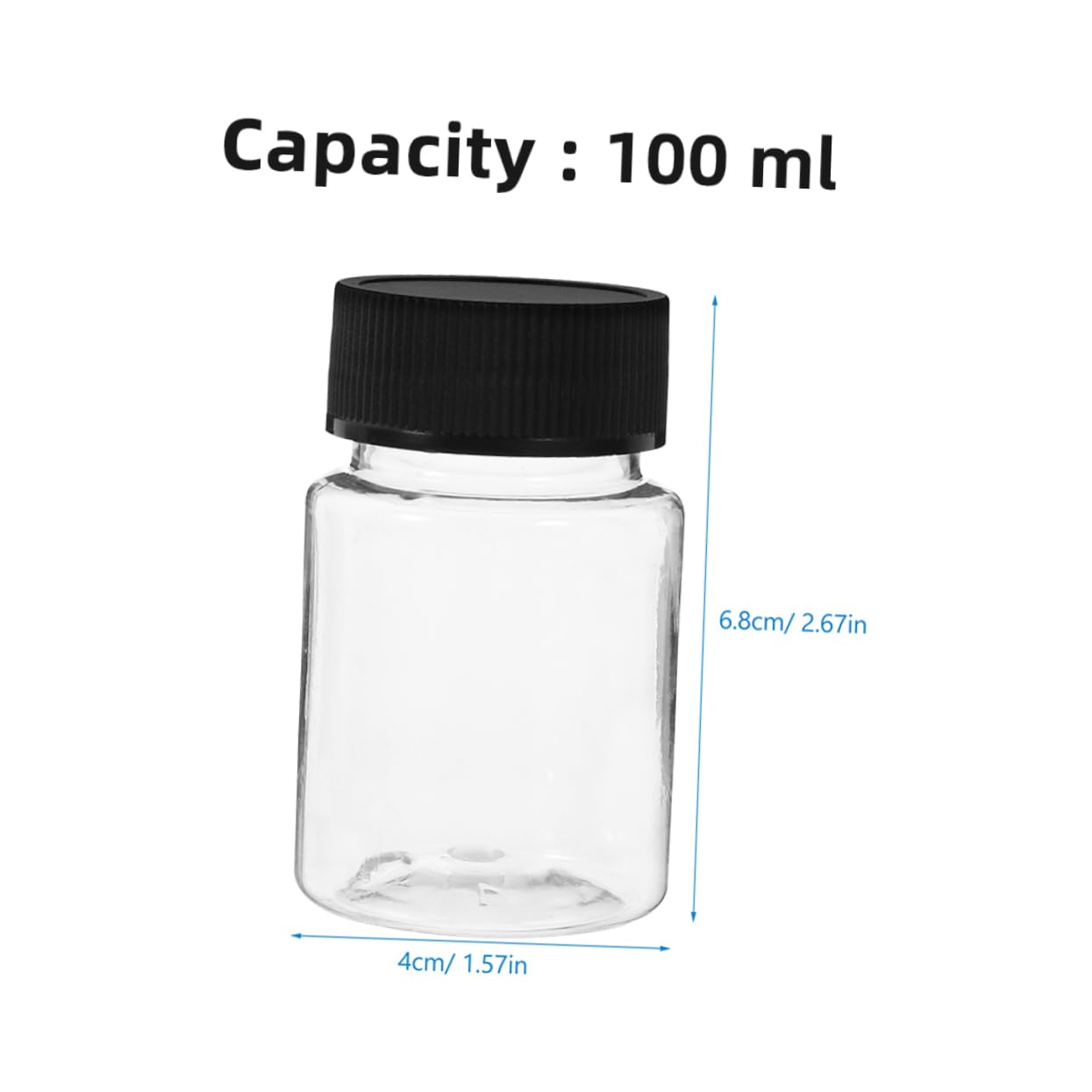 FUNOMOCYA 12pcs Clear Plastic Sample Bottles with Black Screw Caps Lab Reagent Bottle Liquid Sample Seal Sample Storage Container Empty Medicine Travel Organizer