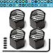 Tire Valve Stem Caps (American USA Flag) Anti-Theft Hexagon Design | Car, Truck, SUV, Bike, Motorcycle, Bicycle | Leakproof, Airtight, Dustproof Seal | All-Weather, Lock Tight Fit