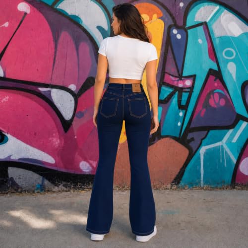 Image of THIRD QUADRANT Women's Wide Leg Fit Mid Rise Jeans || Bootcut Jeans || Wide Leg || Bell Bottom Jean
