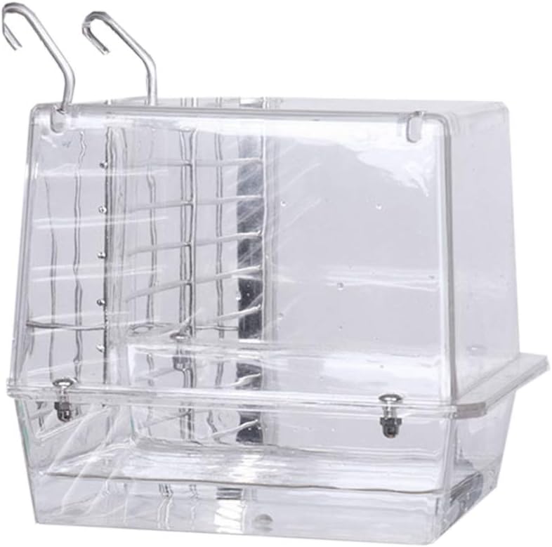 Upgraded Hanging Bird Bath Bird Bathtub Cube Bath Shower Box Bowl Household Hanging Cage Tool for Little Parrot Toys African Grey for Small Parrots Large Birds Conure Macaw Parrot Toys Parts