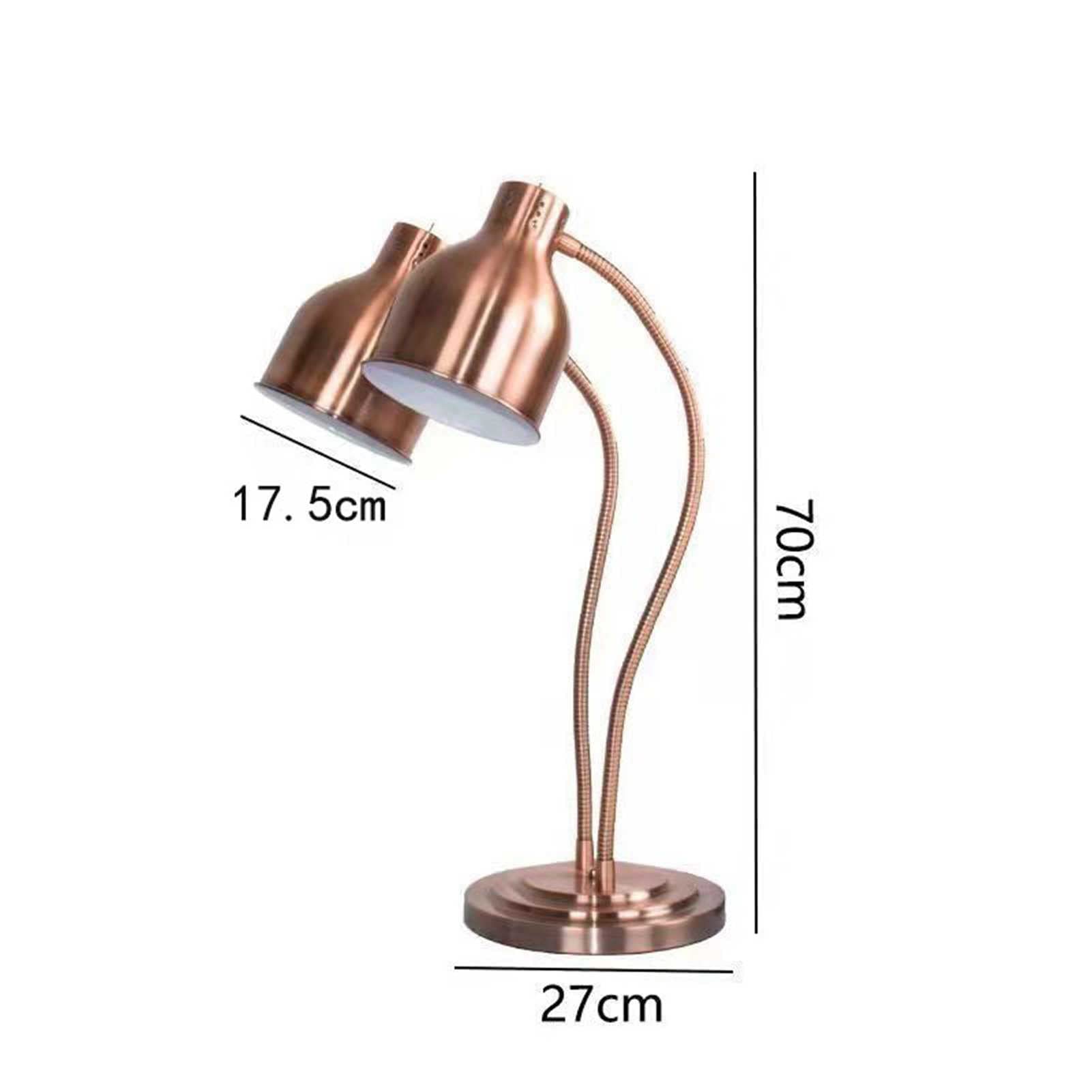 Lámpara de Calor para Restaurante, Portátil, Estación de Corte de Cocina, Calentador de Comida para Buffet, Lámpara de Calentamiento y Frescura para Eventos de Catering (Bronze Double Head)