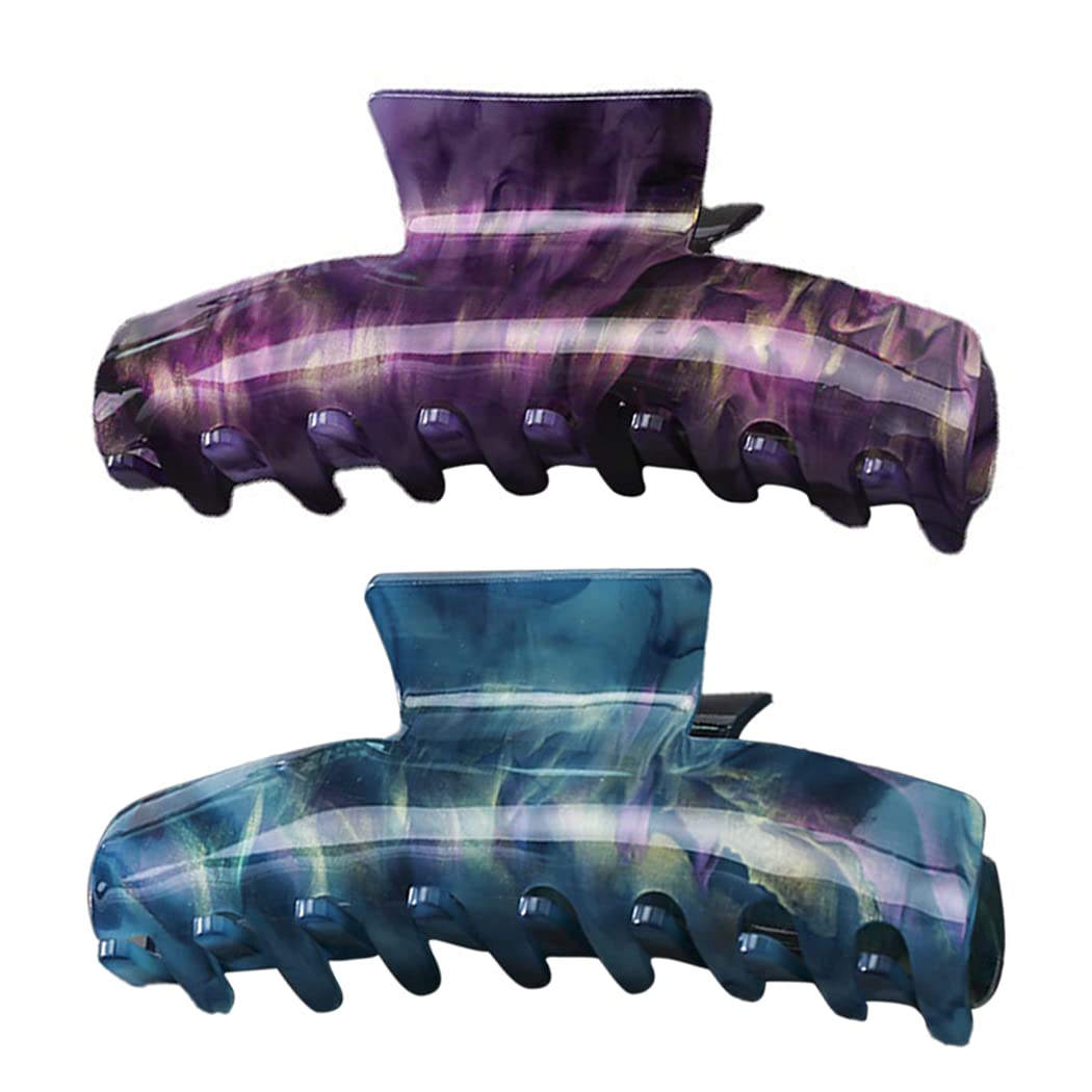 LicogelLicogel Hair Claw Clips Fashion 2PCS Casual Elegant Decorative Large Strong Hold Fashion Non-Slip Hair Clamps for Women Catch Barrettes Jaw Styling