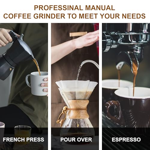 Moulin à café manuel en grains de café robuste avec meule de précision - 4