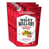 Wiley Wallaby 7.05 Ounce Classic Red Gourmet Australian Style Soft & Chewy Licorice Candy Beans, 3 Pack