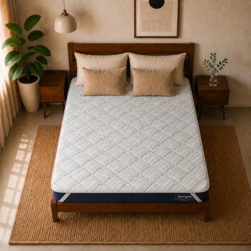 Image of Springtek Premium Memory Foam Gel Mattress Topper for Single Size Bed | Single Bed Topper 75 inchx36 inch | 2 inch Padding | Mattressess Topper for Back Pain & Neck Pain | Soft & Supportive | 75 By 36 Inch, Cream