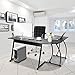 Super Deal L-Shaped Corner Desk Computer Gaming Desk - 58 Inch Modern Home PC Table Office Writing Workstation, Black
