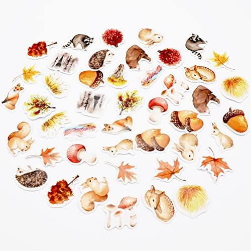 46pcs Various Autumn Theme Stickers,Autumn Theme Scrapbook Stickers Trendy Stickers Cute Stickers for Scrapbooking DIY Craft Laptop Planner Journal Paper Water Bottle
