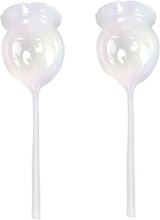 Globos de riego de plantas 2 PPC forma de rosa vidrio Caborrabas de planta automática Lindo Balcón de 10x3.2in Garden Spikes autónomo para planta en macetas de bonsai, coloridos globos autónomos