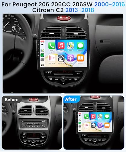 Autoradio Peugeot 206 Android Auto réglant les soucis de GPS - 6