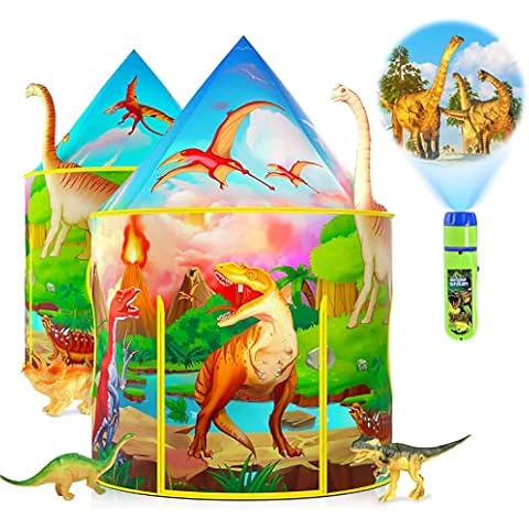 Dinosaur Kids Play Tent with Dinosaur Toys for Boys & Girls, Kids Tent for Boys, Pop Up Playhouse for Children with Miniature Dinosaur Gifts, Outdoor Indoor Tents for Kids Play Games Cover