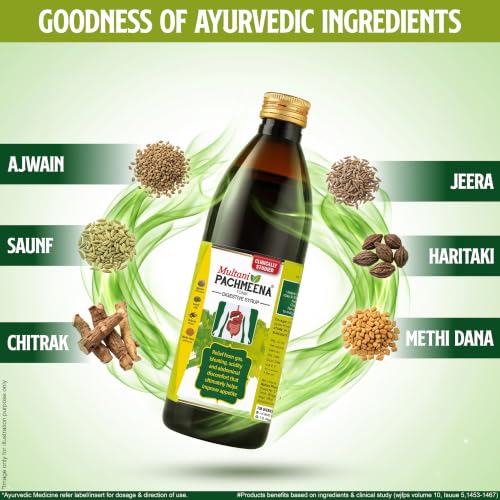 Image of Multani Pachmeena Tonik Digestive Syrup |Ayurvedic Products For Better Digestion | Relief From Gas, Bloating, Abdominal Discomfort | Usefull In Improving Appetite | 300 Ml (Pack of 2)