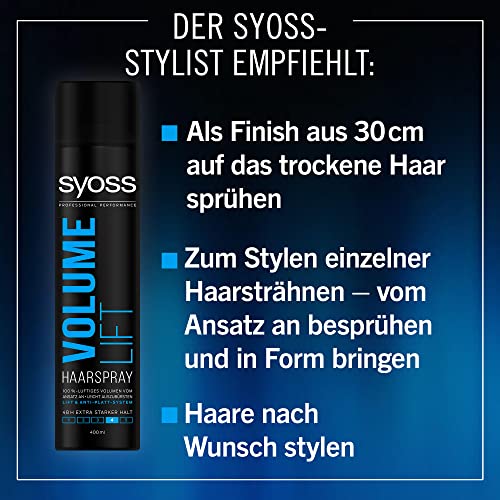 Syoss Trocken-Shampoo Volume Lift (3x 200 ml), Trockenshampoo für voluminöses Haarstyling, Trockenshampoo ohne Rückstände für extra Frische ohne Haarewaschen