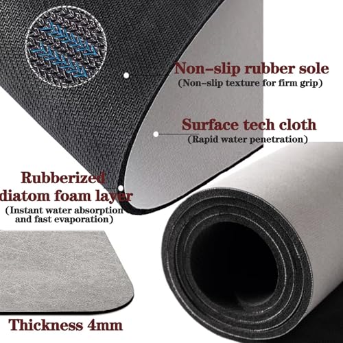 Tapis de douche antidérapant absorbant lavable pour sol de cuisine 60x90 - 3