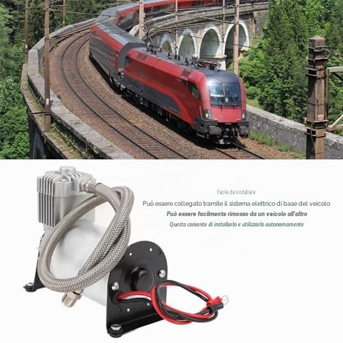 Compressore D'aria 150 PSI Avvisatore Acustico, 12 V per Camion, Furgoni, Yacht, Compatto e Facile da Installare, a Prova di Perdite