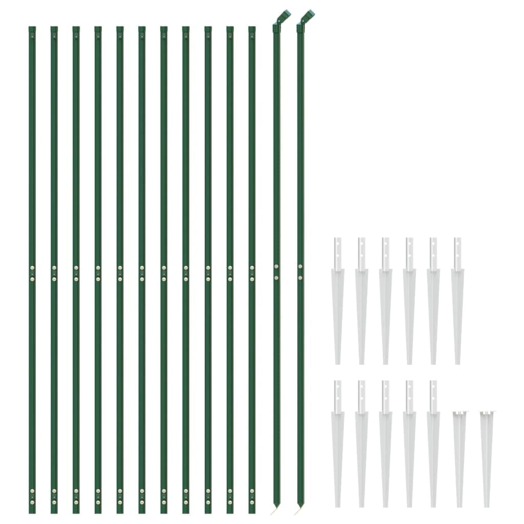 ARKEM Rete Metallica, Reti Recinzione per Pollame, Animali e Piante,Recinzione Metallica con Picchetti Ancoraggio Verde 1,6x25 m